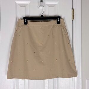 Tail Tech Womens Tan Skort Studded Bedazzled Gold Vintage Shorts Skirt 10 Golf